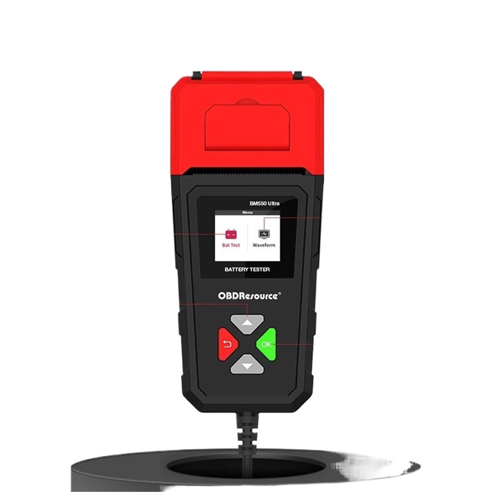 Probador de batería BM550 con rango 100-2000 CCA para verificar coches de 12V y 24V