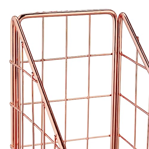 Cestas de alambre oro rosa 100% hierro Relaxdays juego de 4 organizadores geométricos estables 7