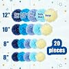 20 Pcs Tissue Pom Poms Kit, Tissue Paper Flowers for Birthday, Boy Baby Shower, Nursery, Graduation, Classroom Decoration (Blue Mix)