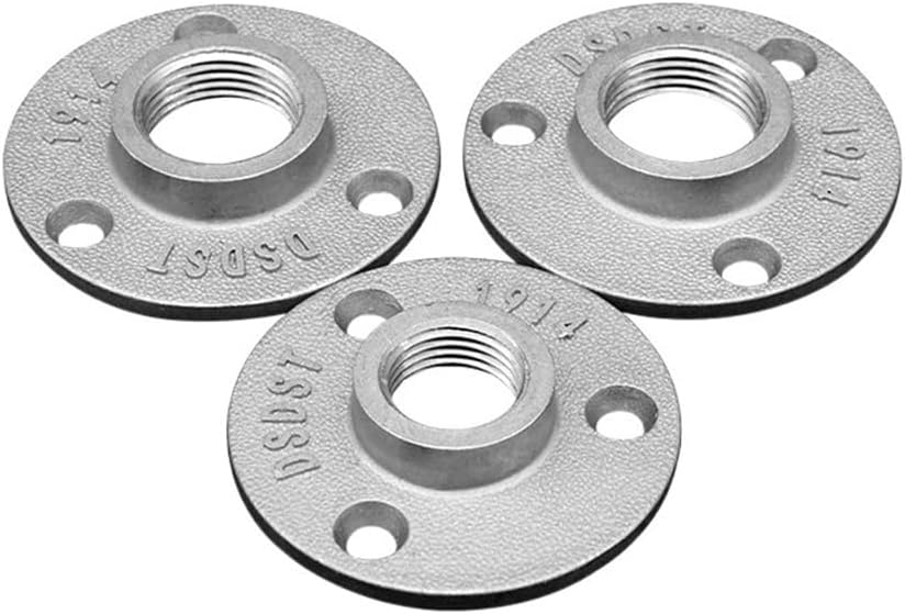 Flange 1pc Iron Pipe Fittings Wall Mount Floor Antique Flange Piece Hardware Tool Cast Flanges Threaded(Aluminum Alloy,1)