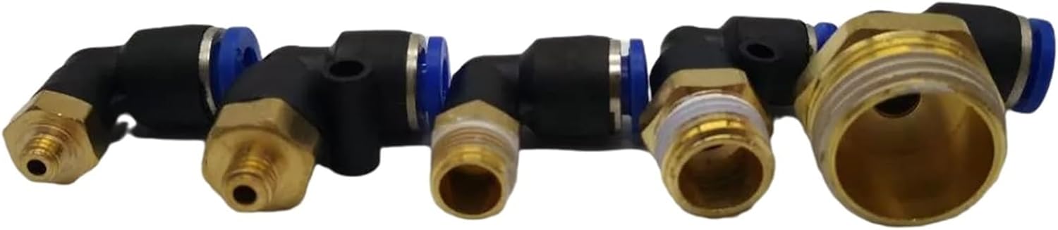10pcs Pneumatic connector L Shape PL 4/6/8/10/12mm Hose Tube M5 6 1/8 1/4 3/8 1/2 BSPT Thread Air Elbow quick coupling Fitting(PL8-01)