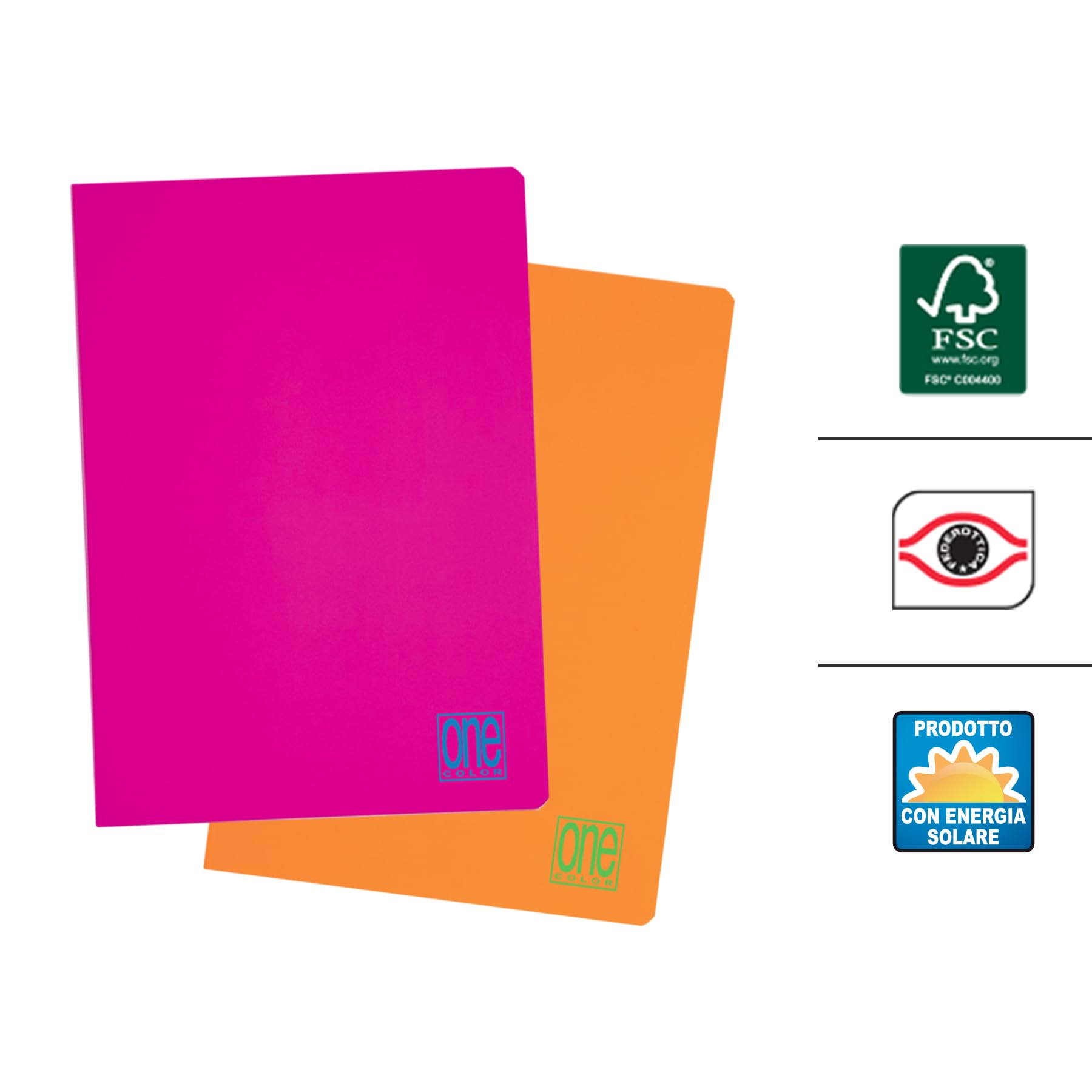 Blasetti One Color FLUO Quaderno A4 Maxi 10 Pezzi Carta 80gr Rigatura 5M Quadretti 5mm