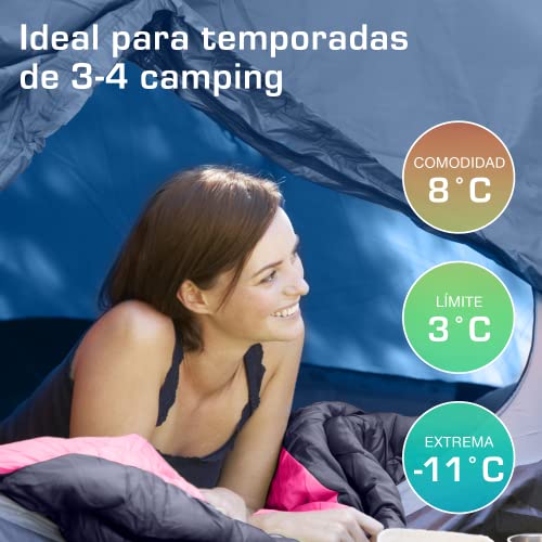 Miniatura 3 de Active Era Saco De Dormir Adulto Premium 250gr. Resistente Al Agua, Ligero Y Transpirable. 3-4 Estaciones, 0 C A 15 C, Cremallera Anti-Enganche Con Bolsa De Viaje - Saco De Dormir Ultraligero