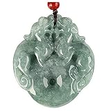 Halsketten für Frauen, natürliche Grad Jadeit 双貔貅平安扣吊坠财源滚滚冰种玉石挂件