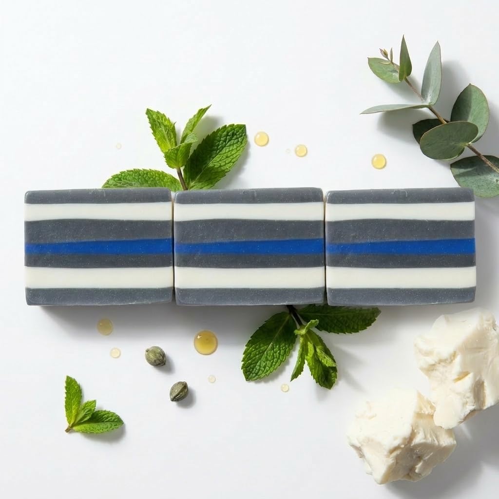 All Natural Cold-Process Soap – Handmade for Hardworking Bodies | Nourishing Natural Ingredients, Designed for Fighters, Safe for All | 3-Pack (3 Pack - Spearmint + Eucalyptus)
