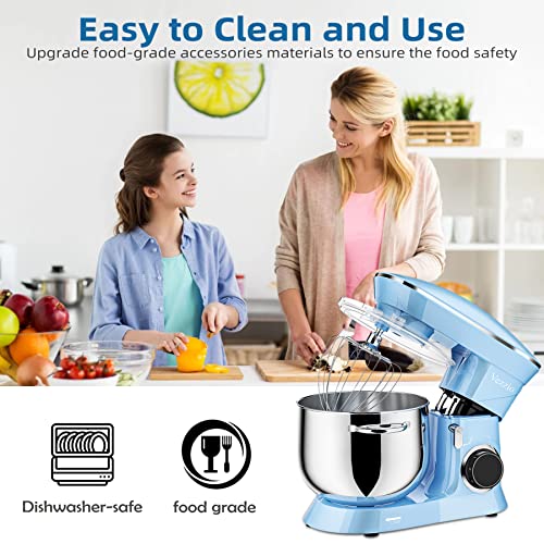 9.5 Qt Stand Mixer, 10-Speed Tilt-Head Food Mixer, Vezzio 660W Kitchen Electric Mixer With Stainless Steel Bowl, Dishwasher-Safe Attachments For Most Home Cooks (Blue) #TOP2