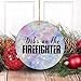 Christmas Oranment for Tree Hanging - Firefighter Firemen T Shirt Vector Bible Verse Custom Ornaments Made in The USA, 2.9