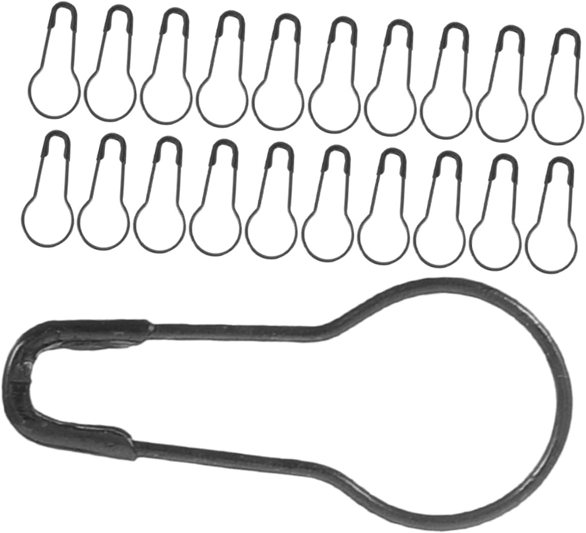 100pcs Metal Gourd Safety Pins Black 21.5 * 0.7mm Sewing Accessories Apparel Pins for Clothing Crafting and Quilting Use