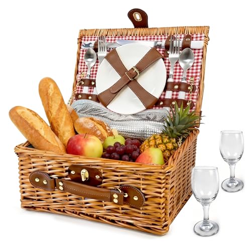 Picnic Basket for 2 - Picnic Basket with Cutlery Kit