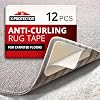 X-Protector Rug Tape for Carpet – 12 Pcs Set – White Anti-Slip & Anti-Curling Carpet Tape for Rugs – Premium Rug Pad Gripper – Ideal Carpet Corner Grippers to Keep Your Rugs & Make Corners Flat