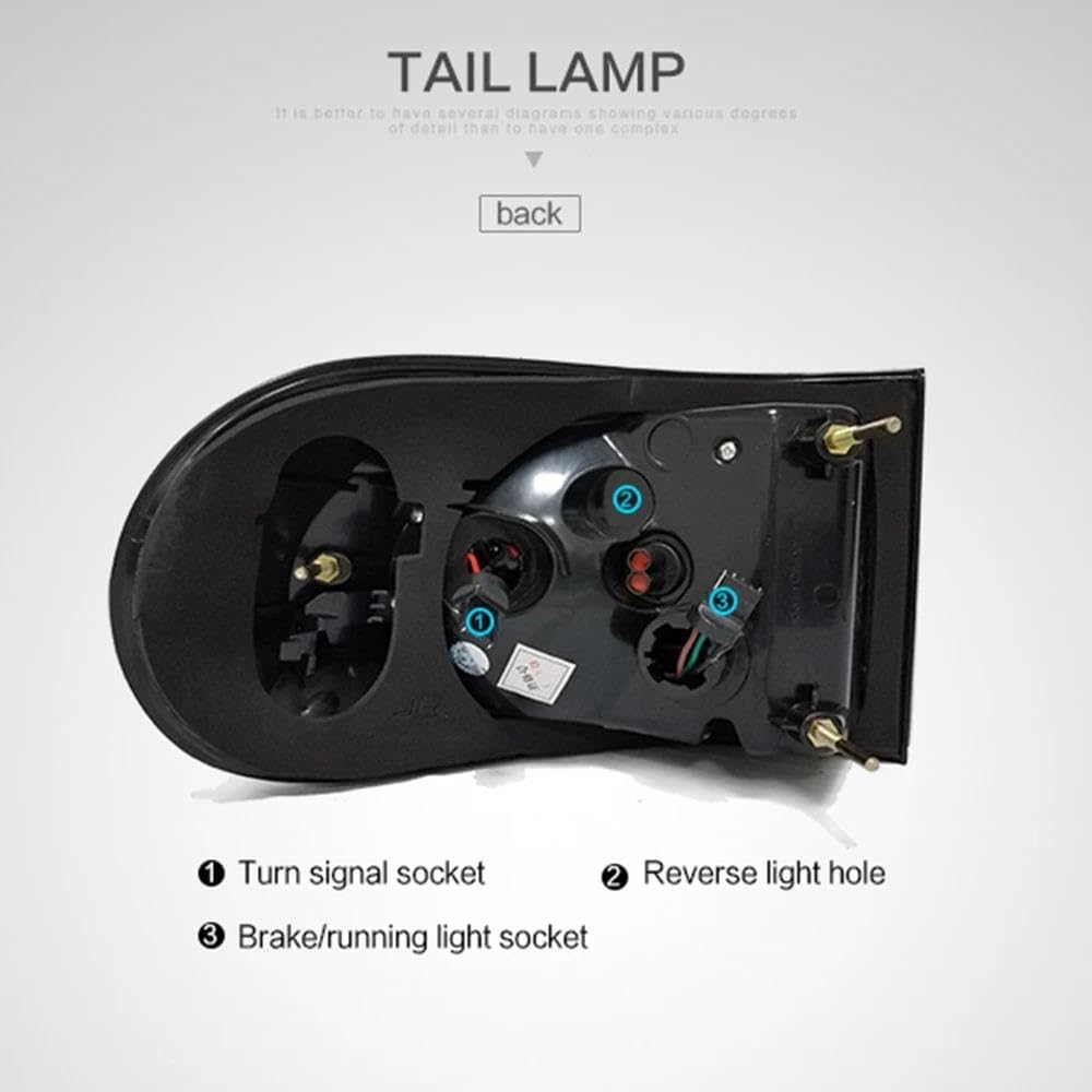 Genérico Piloto Trasero Luces Traseras Led Para Toyota Para FJ Para Cruiser 2007-2015 Señal Giro Inverso Freno Trasero Coche Traseras Indicador