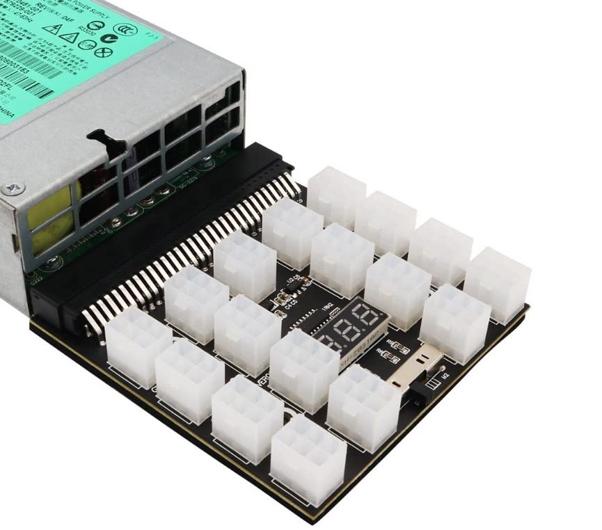 RANY Modulo di Potenza Breakout Board Con 12pcs 6Pin a 8Pin Cavo Per Hp 1200W 750W PSU Gpu PC Alimentazione Ethereum Eth Mining
