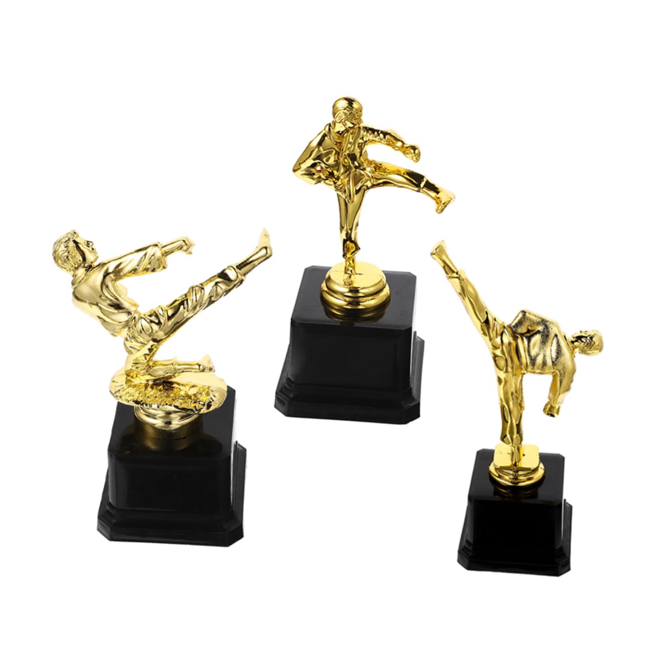TOYANDONA 3 Stück Taekwondo Pokale aus Kunststoff, Goldene Siegerpokale