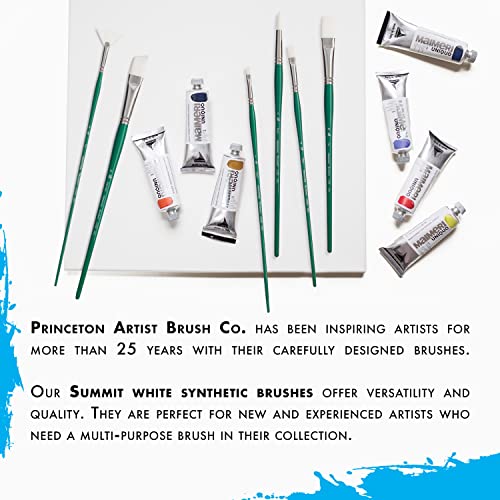 Princeton Summit White Synthetic Paint Brush For Acrylic And Oil, Series 6100, Bright, 8 #TOP6