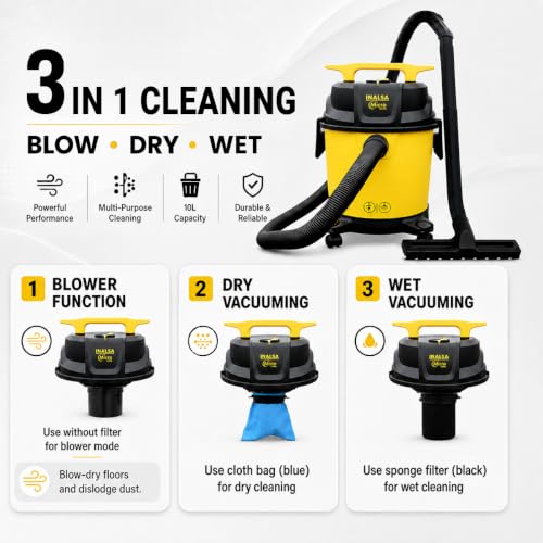 Inalsa Store Inalsa WD 10 Wet and Dry Vacuum Cleaner - Image 6