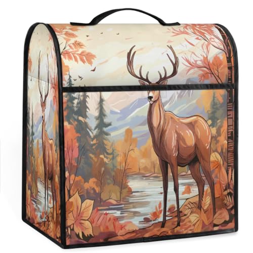 Coffee Maker Cover Autumn Deer Kitchen Appliance Covers Small Appliance Covers Blender Cover Juicer Cover Dust Covers for Kitchen Appliances with Top Handle and Pockets,Washable,B937