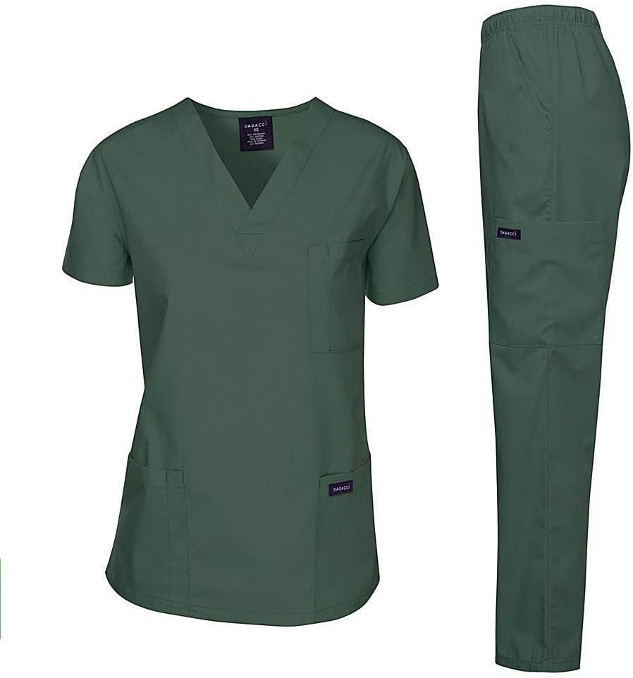 Dagacci Scrubs Medical Uniform Women and Man Scrubs Set Medical Scrubs Top and Pants