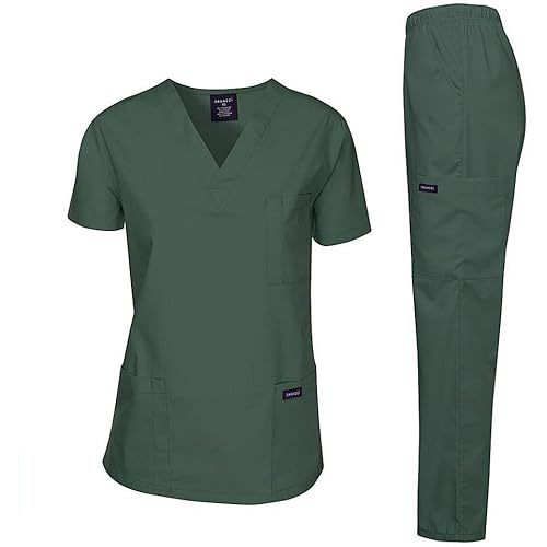 Dagacci Scrubs Medical Uniform Women and Man Scrubs Set Medical Scrubs Top and Pants