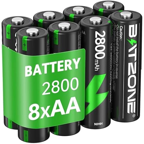 BATZONE 8 x AA High Capacity Rechargeable Batteries Cover