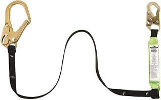 PeakWorks CSA 6' (1.8 m) Shock Pack - Snap & Form Hooks - Single Leg - E6 Shock Absorbing Fall Arrest Lanyard Connector, 1" Webbing, V8104326
