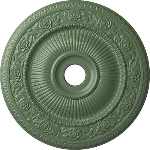 Ekena Millwork CM24LO1AGF - 24 1/4"OD x 3 7/8"ID x 2"P Logan Ceiling Medallion (Fits Canopies up to 6 1/8") - Ceiling Medallion, Athenian Green