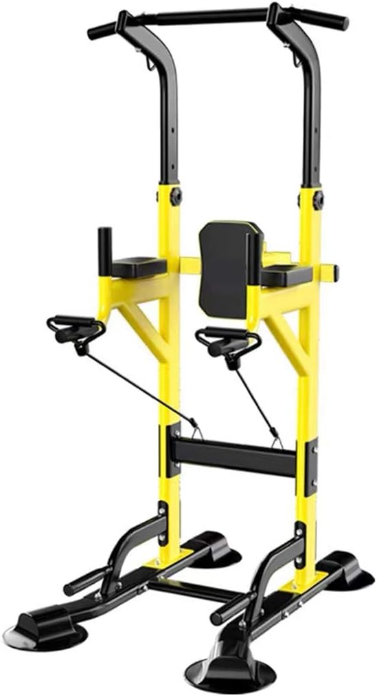 Pull Up Bars Free Standing Stand Dip Station Power Tower Fitness Equipment Strength Training for Home Gym 990 Weight Capacity (Size : C-yellow)