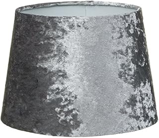 New Modern Style Luxury Dual Purpose Velvet Crushed lightshade Lampshade & Ceiling Pendant Shade for Home Bedroom, Office, Lounge Living Room Easy Fit - "9" Silver
