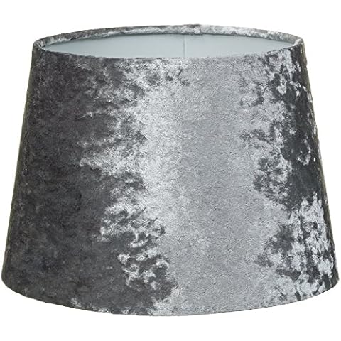 AJ New Silver Crushed Velvet Light Shade Cover