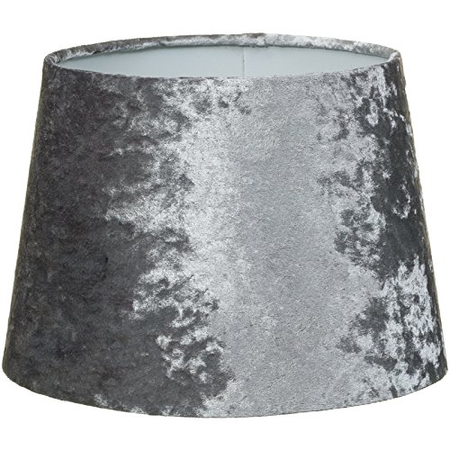 Modern Style Luxury Dual Purpose Luxe Velvet Crushed lightshade Lampshade & Ceiling Pendant Shade for Home Bedroom, Easy Fit - "9" Silver