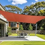 Cool Area Sun Shade Sail 12x16FT Rectangle Shade Canopy Outdoor Shade Cover for Patio Backyard Deck Garden, Terra Red