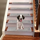Jorviz Bullnose Carpet Stair Treads Set of 14 Soft Non Slip Self Adhesive Indoor Stair Protectors...