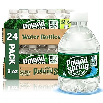 Poland Spring Water Bottles 24 Pack - Bottled Water, Small Water Bottles, Mini Water Bottle, Poland Spring 8 oz Bottled Water 24 Pack, 8 oz water bottles Drinking Water - Spring Water Bottles 24 Pack