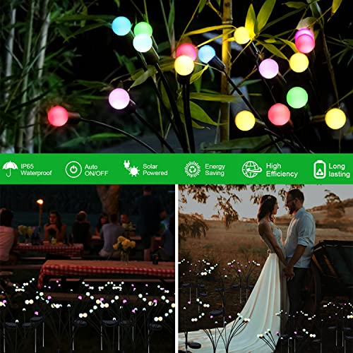 Solar Lights Outdoor Waterproof, 2 Pack 6 Led Vibrant Pathyway Lights, Landscape Lighting Solar Powered Decorative 2 Modes Color Changing, Rgb Fairy Solar Garden Lights, For Patio Yard Garden Decor #TOP4
