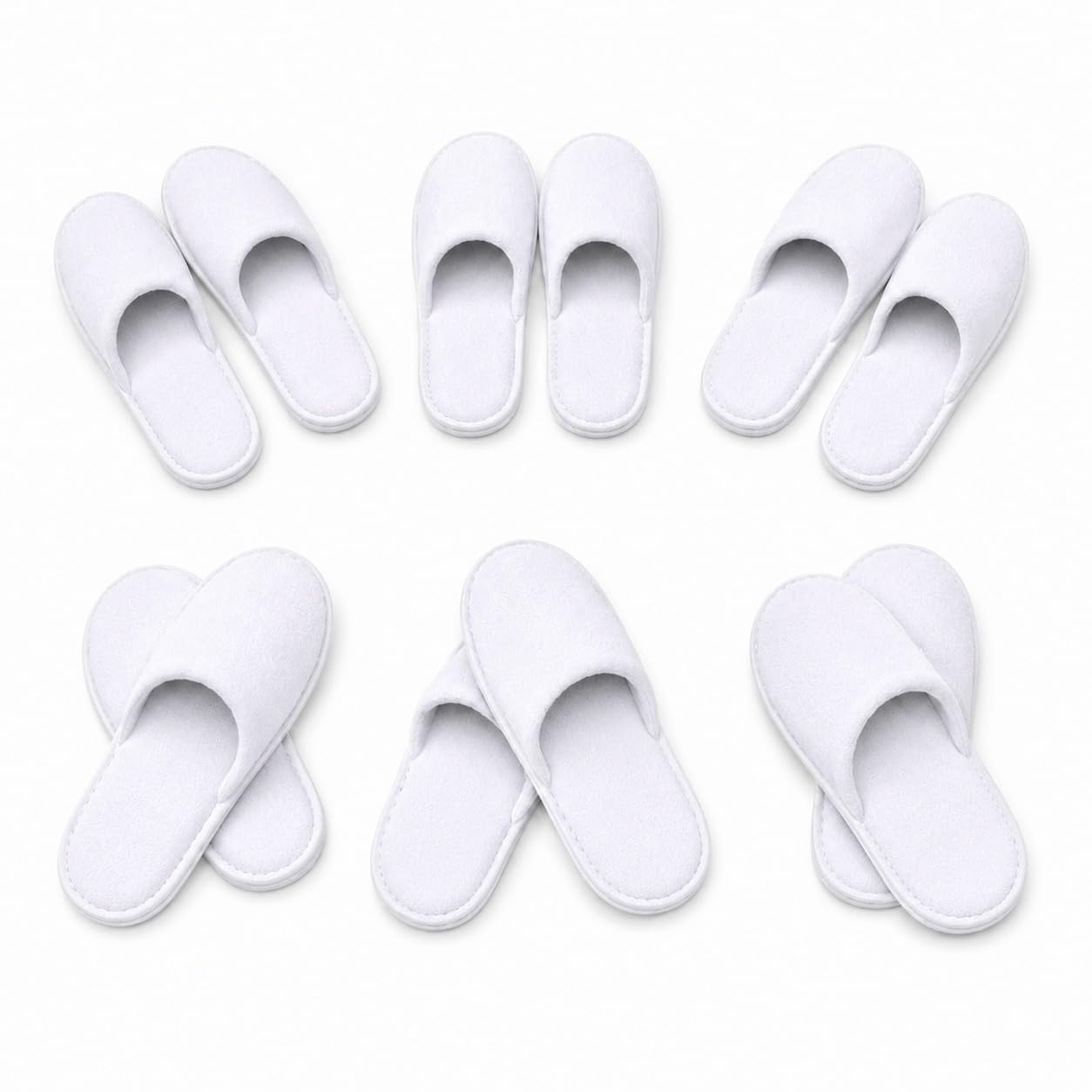 Spa Slippers Disposable Closed-Toe Non-Slip Coral Fleece, 6 Pairs