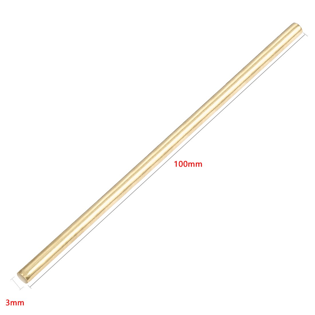 Aexit 3mm Dia Electrical equipment 100mm Length Copper Solid Round Shaft Rod for RC DIY Model Car