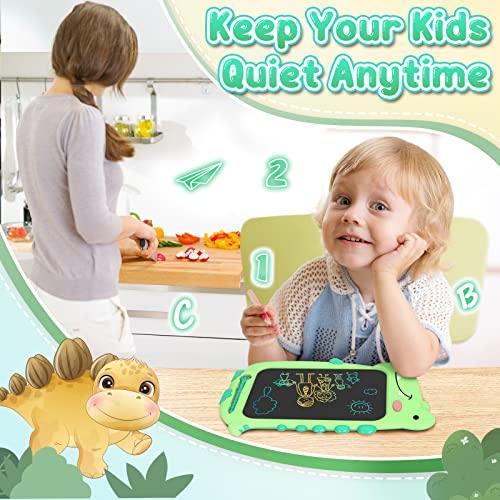 Lcd Writing Tablet Kids Toys - Cheerfun 10" Toddler Toys Learning Drawing Board Dinosaur Toys For 3 4 5 6 7 8 Year Old Boys Girls Birthday Easter Gifts Idea Light Doodle Pad Travel Road Trip Essential #TOP4
