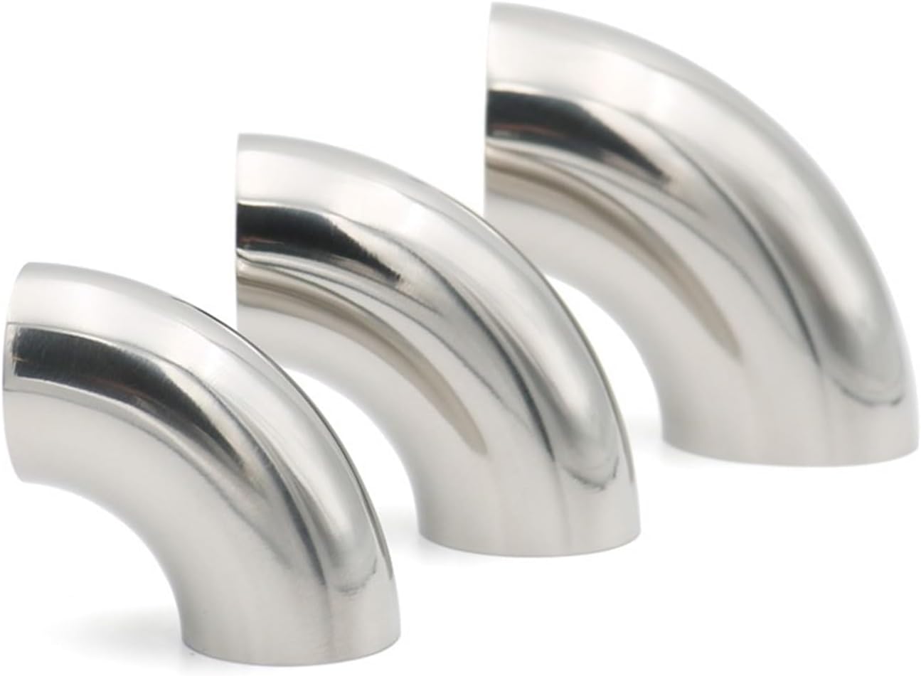 Stainless Steel Elbow 304 Stainless Steel Sanitary Butt Weld Elbow 90 Degree Angle Pipe Fitting Automobile Exhaust Pipe OD25 38 51 57 63 76 89 102mm(89 x 2mm)