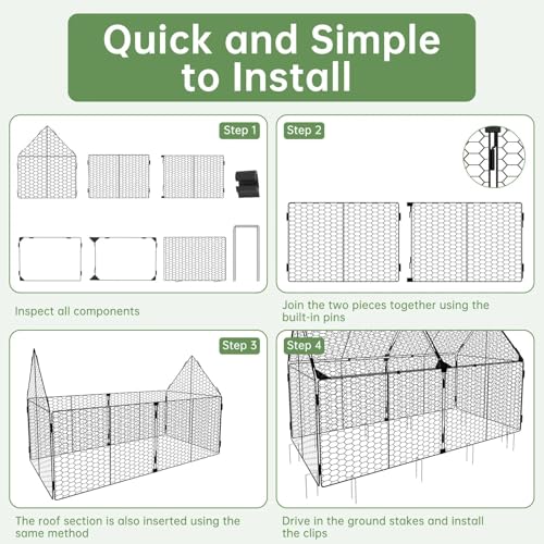 Decoroca 4x2ft Chicken Wire Plant Protectors - Crop Cage with Flip-Top&10 Ground Stakes, Outdoor Plant Protection Cage Keep Animals Out of Your Vegetable Garden - Suitable for 4x2ft Raised Garden Bed by Decoroca - Image 7