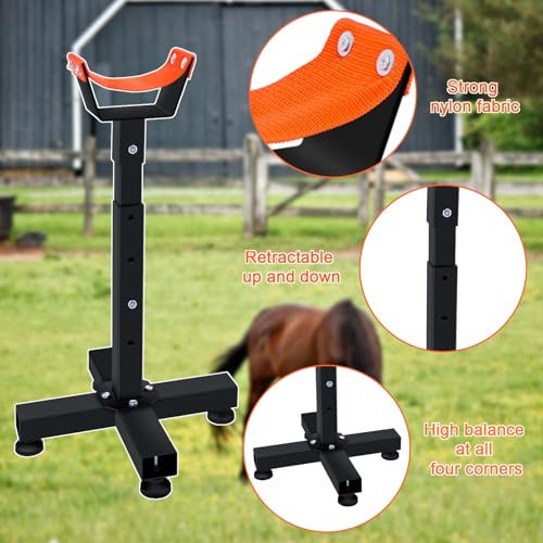 Image of Adjustable Farrier Stand Metal Hoof Stand Hoof Stand for Horses Hoof Jack Farrier Stand Equine Trimming Shoeing Barefoot Horse Hoof Trimming Tools Veterinary Instruments Grip Hoof Care Tools
