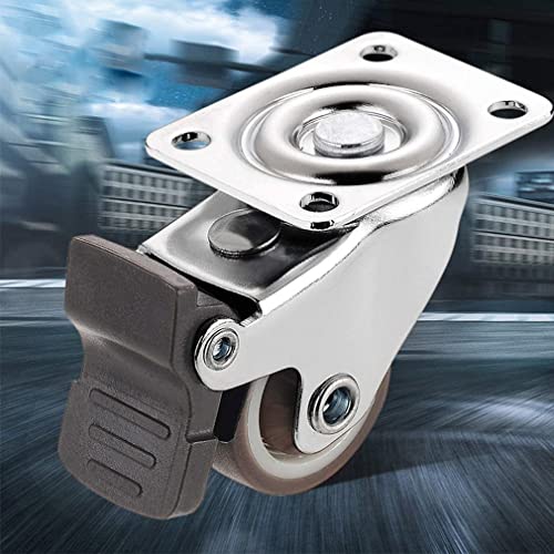 Roulette pour meuble solide avec frein et platine pivotante