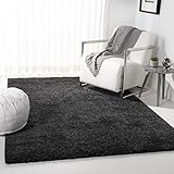 SAFAVIEH Area Rug 8x10 - August Shag Collection - Large - Charcoal, Solid Pattern, Non-Shedding & Easy Cleaning, Plush Thick Pile, Ideal for Living Room, Bedroom, Dining Space (AUG900H)