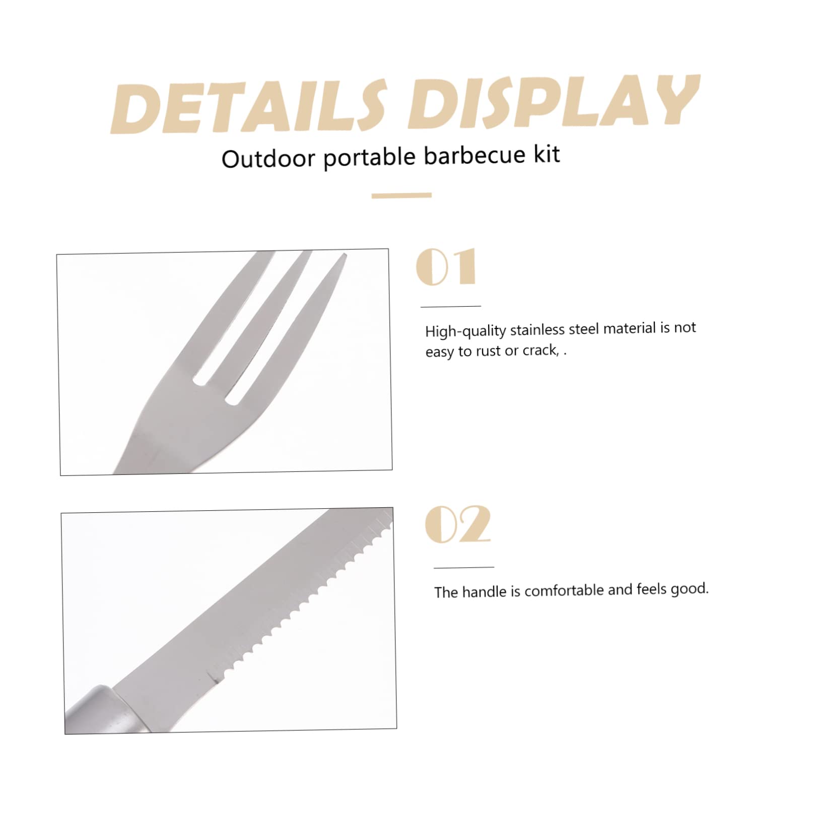 Abaodam Utensili Barbecue in Acciaio Inox Portatile Per Esterno g Grilliata Attrezzi Barbecue Borsa Organizer Picnic Campeggio