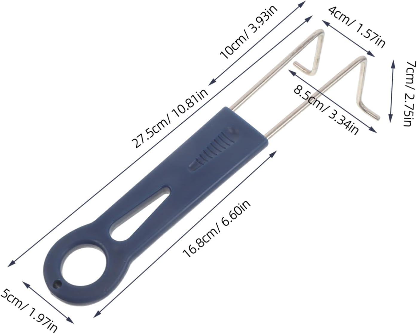 Detachable Frying Handle for Deep Fat Fryer Pot Basket, Heat Resistant and Non-slip Grip, Stainless Steel and Plastic Construction, Labor Saving Leverage, for Kitchen Frying Use