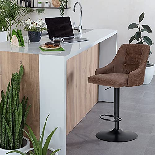Phi Villa Bar Stools Counter Height,Adjustable Swivel Bar Stools With Back For Kitchen Island,Dining Room And Bar,Modern Bar Chairs Decorate Every Room,Capacity Loading Up To 250 Lbs,Brown,1 Pack #TOP1