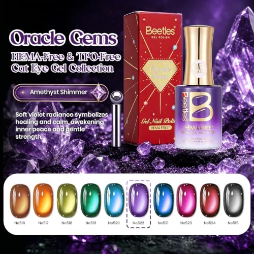 Image of Beetles Purple Glass Cat Eye Gel Polish, Amethyst Shimmer Nail Gel