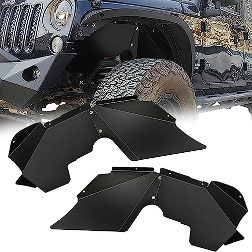 XOOKUN Pure Black Front Fender Liner for Jeep Wrangler Fenders - Front Wheel Well Liners for JK JKU 2017-2018 Unlimited Sport Sahara Rubicon