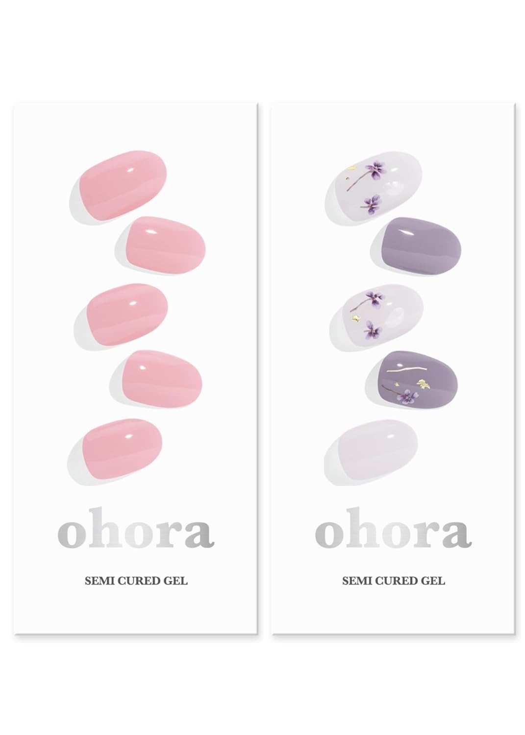ohora Semi Cured Gel Nail Set of 2 (N Cream Pink & N Dancing Flower) - Professional Salon-Quality Nail Care