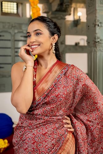 Image of MIRCHI FASHION Saree for Woman | Art Silk Floral Printed Ethnic Occasional Sari with Blouse
