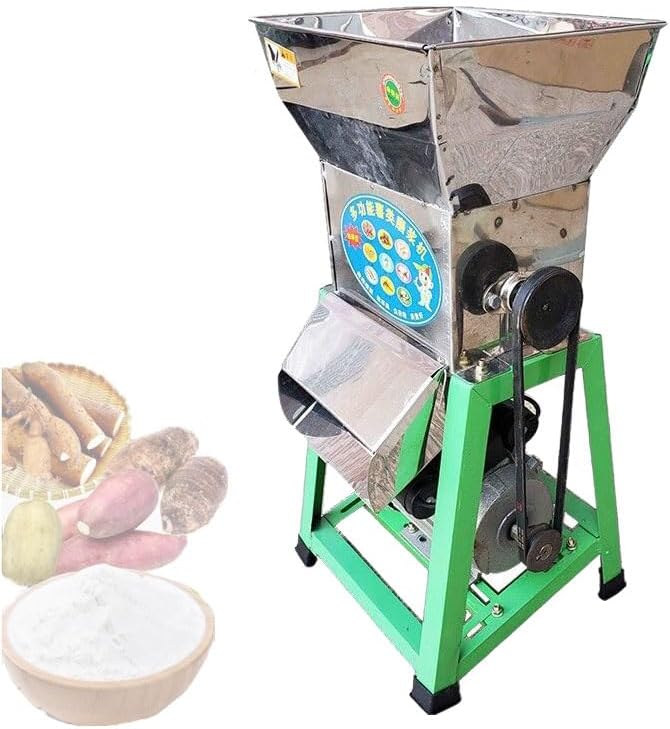Commercial Electric Sweet Potato Cassava Grinder Crusher Taro Wet Starch Pulping Refiner Extractor Separator(Stainless Steel)