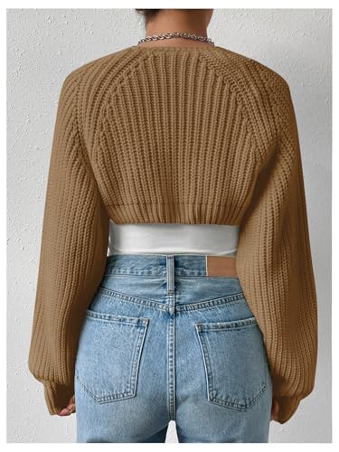 Image of Verdusa Women's Y2k Cropped Cardigan Sweaters Lightweight Knit Open Front Bolero Shrugs Spring Fall Outfits